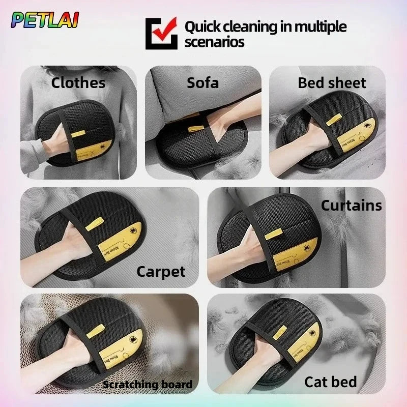 Pet Hair Glove Removal Cat Grooming Reusable Electrostatic Dedusting Brush Dog Hair Remover for Couch Carpet Clothes Washable